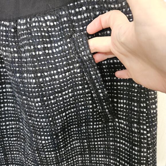 J. Crew Black Tweed Wool Mini Skirt Size 8 Medium Dark Academia Pockets - Picture 3 of 7